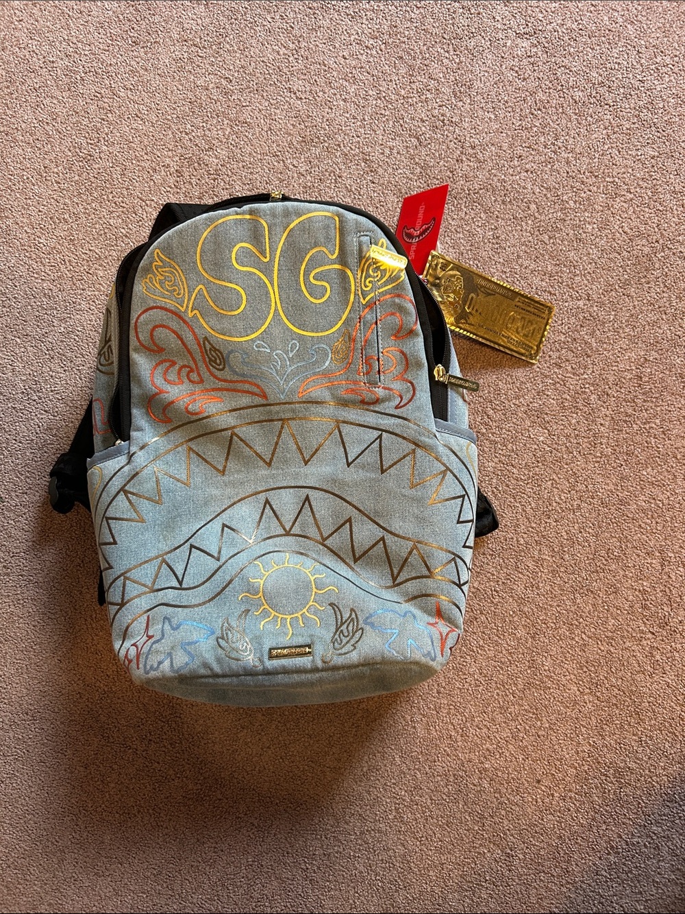 SG Embroidered Shark Backpack